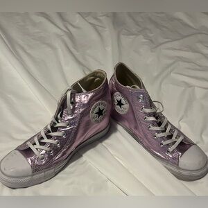 Shiny purple Converse wedge women’s size 10